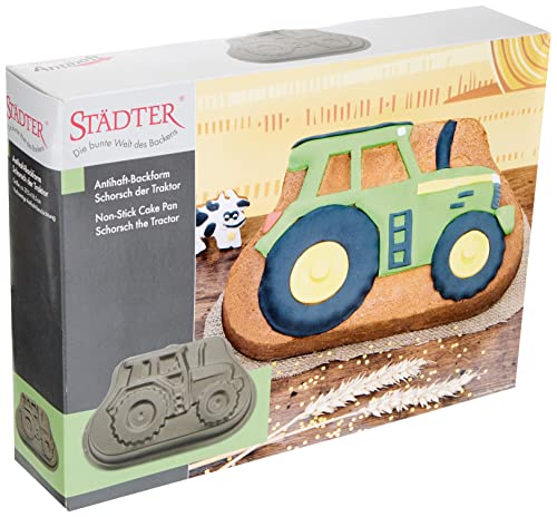 Staedter - Motivbackform 571044 Schorsch der Traktor 30 cm - hochwertige Antihaftbeschichtung - PFAS frei Staedter - Motivbackform 571044 Schorsch der Traktor 30 cm - hochwertige Antihaftbeschichtung - PFAS frei von Staedter