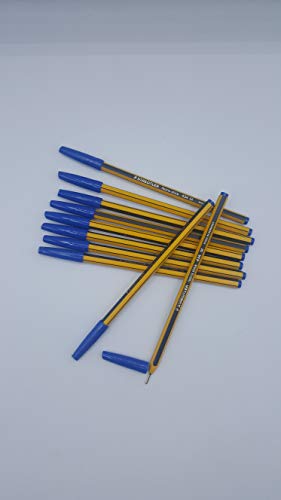 [10 Pack] Staedtler Noris Stick Kugelschreiber Packung mit 10 Stück, Farben zur Auswahl, Schwarz, Blau und Rot (Blau) von Staedtler