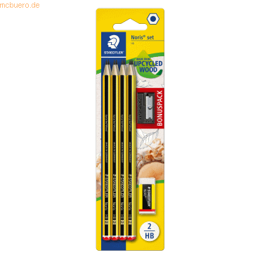 10 x Staedtler Bleistift Noris 120 HB gelb-schwarz VE=8 Stück Blister von Staedtler