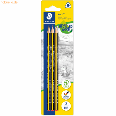10 x Staedtler Bleistift Noris 183 HB gelb-schwarz VE=3 Stück Blister 10 x Staedtler Bleistift Noris 183 HB gelb-schwarz VE=3 Stück Blister von Staedtler