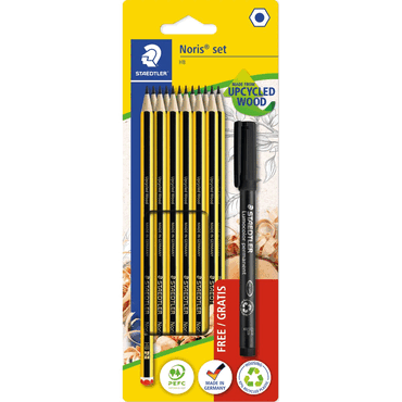 Staedtler Bleistift Noris HB 12er Set + 1x 31 Proj.-Faserschreiber F w von Staedtler