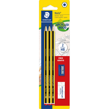 10 x Staedtler Bleistift Noris HB Set mit Spitzer und Radierer von Staedtler
