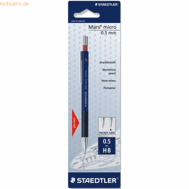 10 x Staedtler Druckbleistift Mars micro 0,7mm B blau auf Blisterkarte 10 x Staedtler Druckbleistift Mars micro 0,7mm B blau auf Blisterkarte von Staedtler