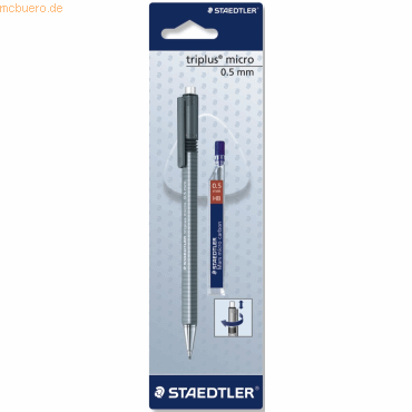 10 x Staedtler Druckbleistift triplus micro 0,5mm B grau + Minen auf B von Staedtler