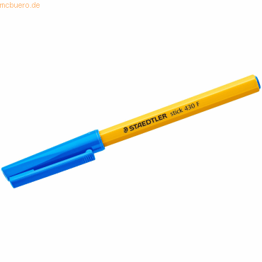 10 x Staedtler Kugelschreiber stick Kappenmodell F blau von Staedtler