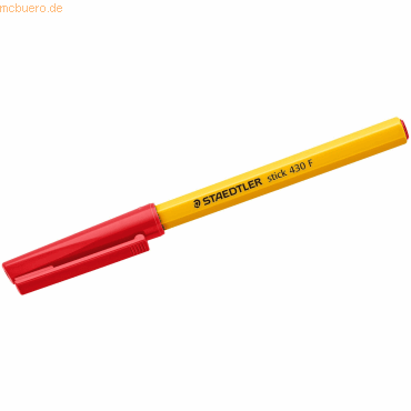 10 x Staedtler Kugelschreiber stick Kappenmodell F rot von Staedtler