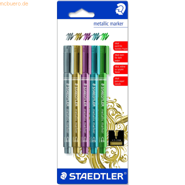 10 x Staedtler Lackmarker Metallic Marker ca. 1-2 mm 5 Stück farbig so von Staedtler