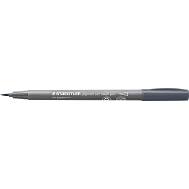 10 x Staedtler Pigment soft brush pen kaltgrau dunkel von Staedtler