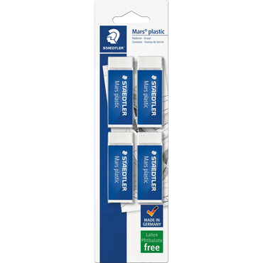 10 x Staedtler Radierer Mars plastic 4 Stück Blisterkarte 10 x Staedtler Radierer Mars plastic 4 Stück Blisterkarte von Staedtler