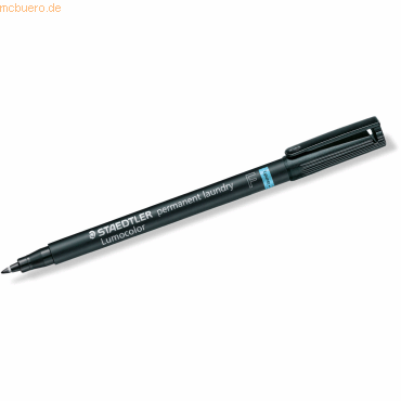 10 x Staedtler Wäschemarker Lumocolor F permanent schwarz auf Blisterk von Staedtler