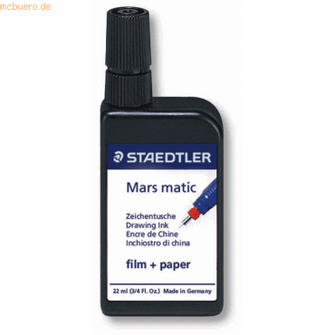 5 x Staedtler Zeichentusche Mars matic für Papier und Folie 22 ml schw von Staedtler