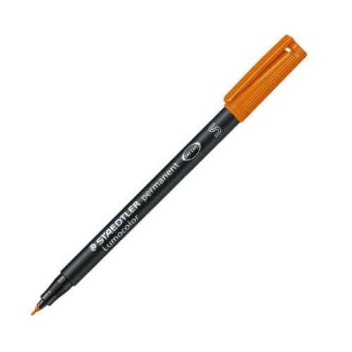 10er Sparpack Staedtler Feinschreiber Lumocolor für Overhead-Projektion und fast alle Flächen in Strichstärken S/F/M/B permanent bzw non permanent (orange, S permanent 313) von Staedtler
