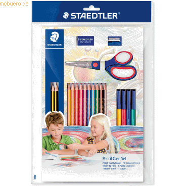 Staedtler Mäppchenset Stifte + Radierer + Spitzer + Bastelschere von Staedtler