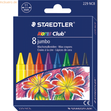 12 x Staedtler Wachsmalkreide Noris Club jumbo 8-er Etui von Staedtler