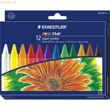 12 x Staedtler Wachsmalkreide Noris Club super jumbo 12-er Etui von Staedtler