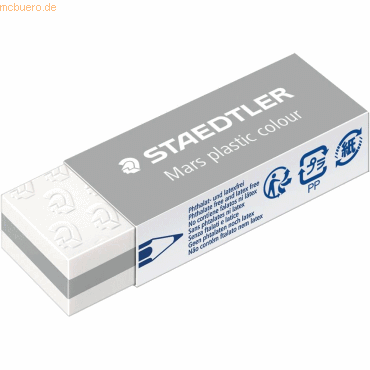 20 x Staedtler Radierer Mars plastic PVC 65x13x23mm hellgrau von Staedtler