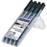 4 STAEDTLER Lumocolor Folienstifte schwarz 0,6 mm permanent von Staedtler