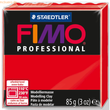 4 x Staedtler Modelliermasse Fimo Professional echtrot 85g von Staedtler