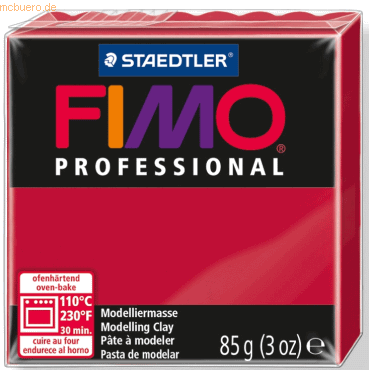 4 x Staedtler Modelliermasse Fimo Professional karmin 85g von Staedtler