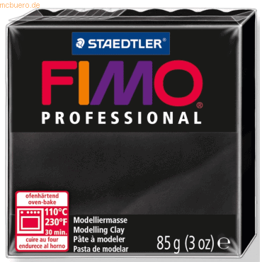 4 x Staedtler Modelliermasse Fimo professional schwarz 85g von Staedtler