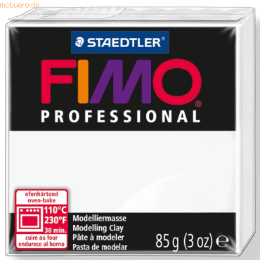 4 x Staedtler Modelliermasse Fimo professional weiß 85g von Staedtler