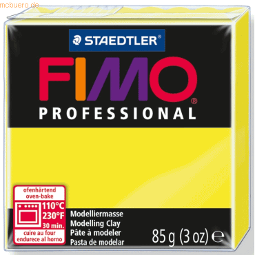 4 x Staedtler Modelliermasse Fimo professional zitronengelb 85g von Staedtler