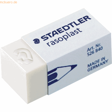 40 x Staedtler Radierer rasoplast 33x16x13mm weiß von Staedtler