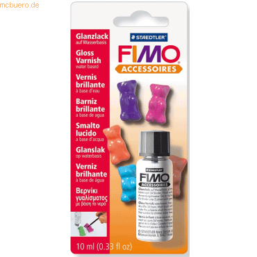 5 x Staedtler Glanzlack Fimo auf Wasserbasis Glasfläschen 10ml von Staedtler