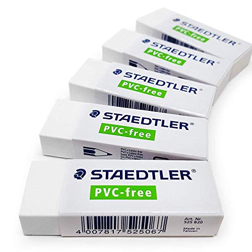 5 x Staedtler Radiergummi PVC/Latex frei PREMIUM QUALITÄT 525 B20 von Staedtler