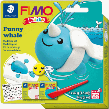 Staedtler Modelliermasse Fimo Kids Kunststoff Set -Funny Whale- 2x42g von Staedtler