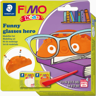 Staedtler Modelliermasse Fimo Kids Kunststoff Set -Glasses Hero- 2x42g von Staedtler