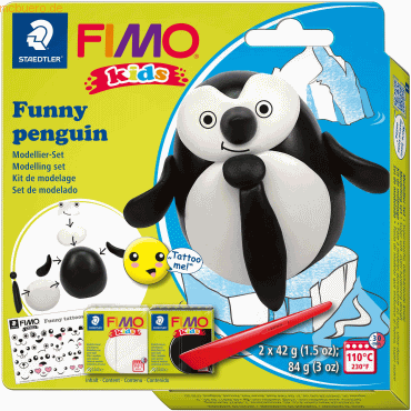 Staedtler Modelliermasse Fimo Kids Kunststoff Set -Penguin- 2x42g von Staedtler