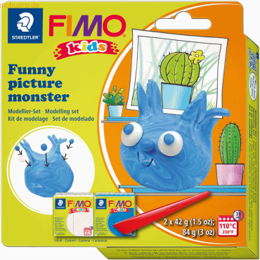 6 x Staedtler Modelliermasse Fimo Kids Kunststoff Set -picture monster von Staedtler