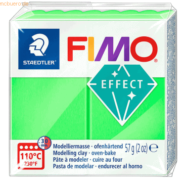 6 x Staedtler Modelliermasse Fimo Kunststoff 57g effect neon grün von Staedtler