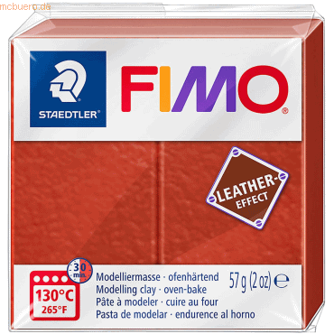 6 x Staedtler Modelliermasse Fimo Kunststoff 57g leather-effekt rost von Staedtler