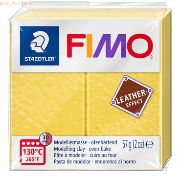 6 x Staedtler Modelliermasse Fimo Kunststoff 57g leather-effekt safran von Staedtler