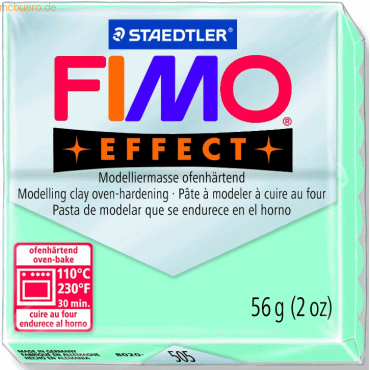6 x Staedtler Modelliermasse Fimo effect Kunststoff 56g mint Normalblo von Staedtler