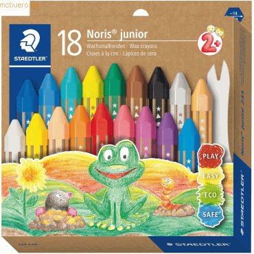 Staedtler Wachsmalkreide Noris junior 224 VE=18 Farben von Staedtler