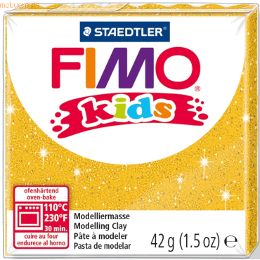 8 x Staedtler Modelliermasse Fimo Kids gold glitter 42g 8 x Staedtler Modelliermasse Fimo Kids gold glitter 42g von Staedtler