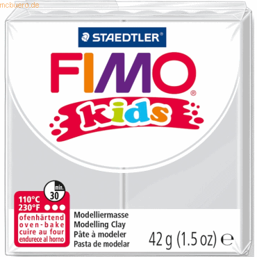 8 x Staedtler Modelliermasse Fimo Kids hellgrau 42g 8 x Staedtler Modelliermasse Fimo Kids hellgrau 42g von Staedtler