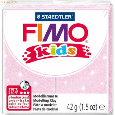 8 x Staedtler Modelliermasse Fimo Kids perlglanz rosa 42g 8 x Staedtler Modelliermasse Fimo Kids perlglanz rosa 42g von Staedtler