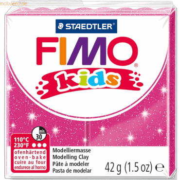 8 x Staedtler Modelliermasse Fimo Kids pink glitter 42g 8 x Staedtler Modelliermasse Fimo Kids pink glitter 42g von Staedtler