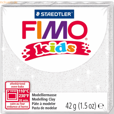 Staedtler Modelliermasse Fimo Kids weiß glitter 42g Staedtler Modelliermasse Fimo Kids weiß glitter 42g von Staedtler