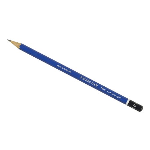 Bleistift Mars Lumograph 100, Härtegrad 2B, wasserlackiert in blau von Staedtler