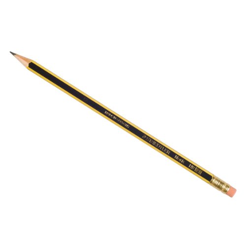Bleistift Noris® 122 mit Radiertip, Härtegrad HB, Schaft gelb/schwarz von Staedtler