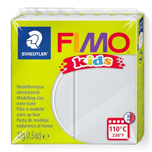 STAEDTLER ofenhärtende Modelliermasse FIMO kids, hellgrau, extra weich und geschmeidig, speziell für Kinder, Normalblock 42g, 8030-80 STAEDTLER ofenhärtende Modelliermasse FIMO kids, hellgrau, extra weich und geschmeidig, speziell für Kinder, Normalblock 42g, 8030-80 von STAEDTLER