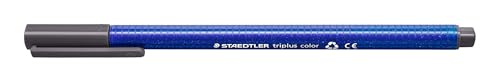 STAEDTLER Filzstifte triplus color, grau, dreikant, stabile, eindrucksichere Spitze, Linienbreite ca. 1 mm, kindgerecht, hohe Qualität Made in Germany, 10 graue fibre-tip pens im Kartonetui, 323-8 von Staedtler