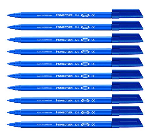 STAEDTLER 326-3 Fasermaler Noris Club, circa 1.0 mm, auswaschbar, 10 Stück im Kartonetui, blau STAEDTLER 326-3 Fasermaler Noris Club, circa 1.0 mm, auswaschbar, 10 Stück im Kartonetui, blau von Staedtler