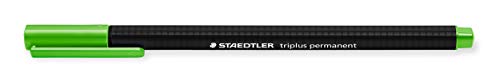 STAEDTLER 331-51 Fineliner triplus permanent (wasserfest, ergonomische Dreikantform, hohe Qualität superfeine Spitze, Linienbreite 0.3 mm, Set mit 10 Stück) gelbgrün von Staedtler