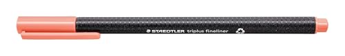 STAEDTLER 334-222 Triplus Fineliner (Dreikant, Superfeine, Metallgefasste Spitze, Linienbreite ca. 0,3 mm, 10 Stück) lachs von Staedtler